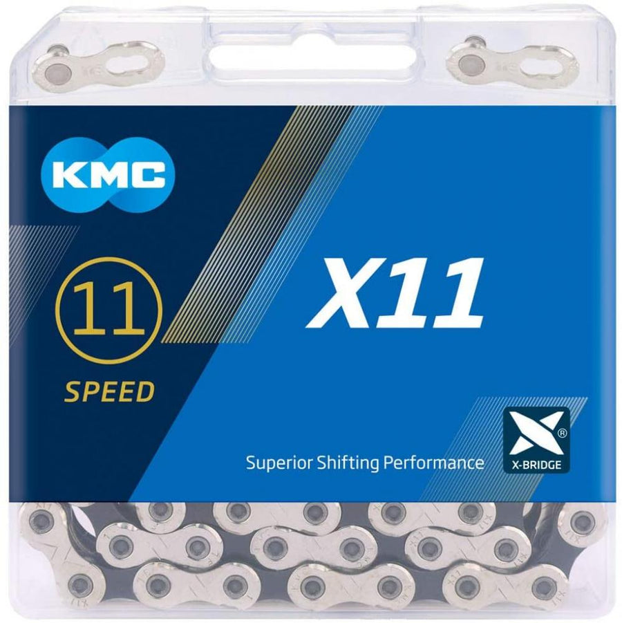 KMC Kette X11 silber/schwarz 1/2\" x 11/128\" 114 Glieder 5,65mm 11-fach