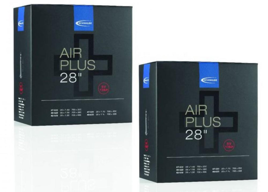 Schwalbe 2x Schlauch SV17AP Air Plus 28 Zoll 37/47-622/635 in schwarzer Originalverpackung.
