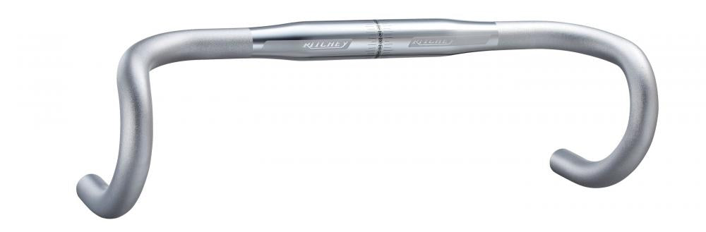 Ritchey Classic Neo Classic Drop Lenker 31,8 mm, 44 cm Breite, 128 mm Drop, 73 mm Reach, 0° Backsweep, hochglanzpoliert silber, aus 6061 Aluminium, für Rennräder