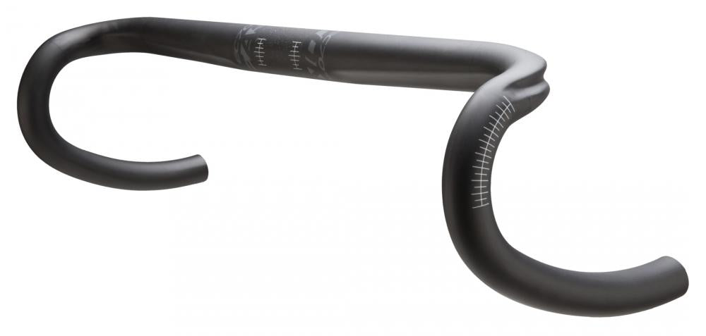 Schwarzer Easton EC70 SL Di2 Carbon Drop Lenker 31.8, 46 cm für Rennräder, leicht und präzise.