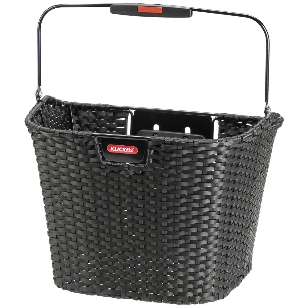 KLICKfix Structura Fahrradkorb schwarz Lenkerkorb 27x25x34 cm, abnehmbar, stabile Korbstruktur