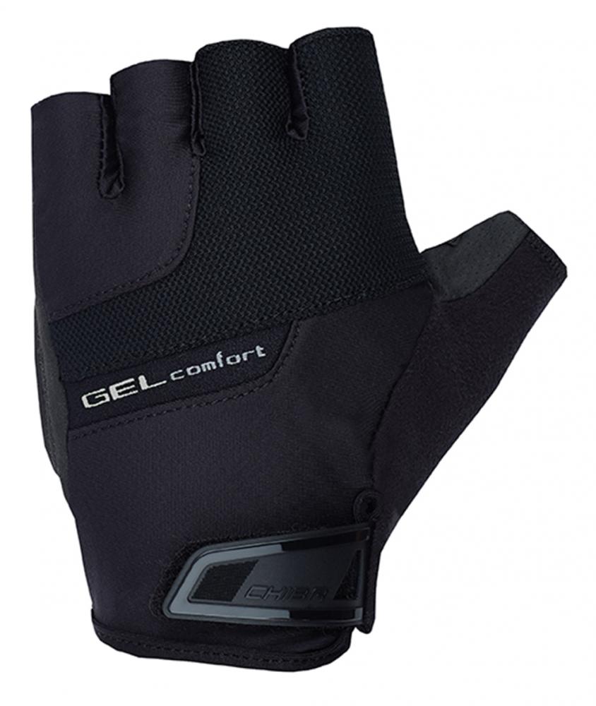 CHIBA Gel Comfort Radhandschuh schwarz Gr. L mit Poron-Gelpolsterung und atmungsaktivem Mesh-Einsatz.
