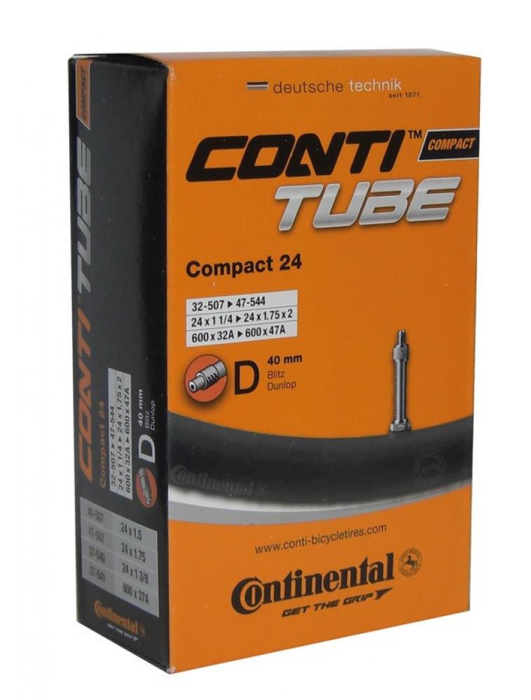 Continental Conti Tube Compact 24 Fahrradschlauch, 24x1 1/4-1.75 Zoll, Dunlop Ventil 40mm