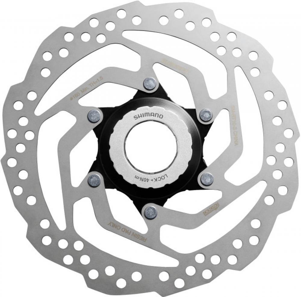 Shimano SM-RT10 160mm Center Lock Bremsscheibe für zuverlässige Bremsleistung am Fahrrad.