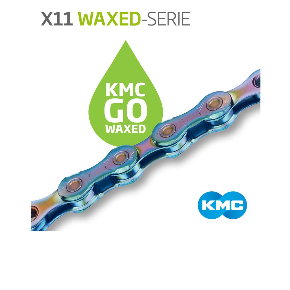KMC X12 Fahrradkette 12-fach 126 Glieder 1/2 x 11/128 Zoll Aurora Blau - Double X-Bridge Schaltperformance