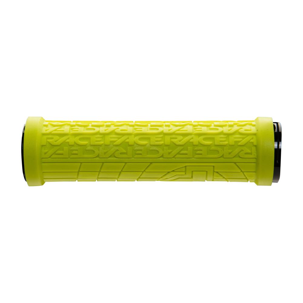 Gelber Race Face Grippler Lock-On Griff, 30mm, für sicheren Halt und modernes Design.
