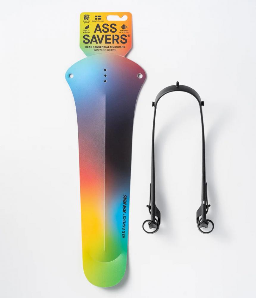 Ass Savers Win Wing 2 Gravel Spektrum  ultraleichter, werkzeugloser Hinterrad-Spritzschutz für Gravelbikes bis 60 mm Reifenbreite, 72 g, einfache Montage