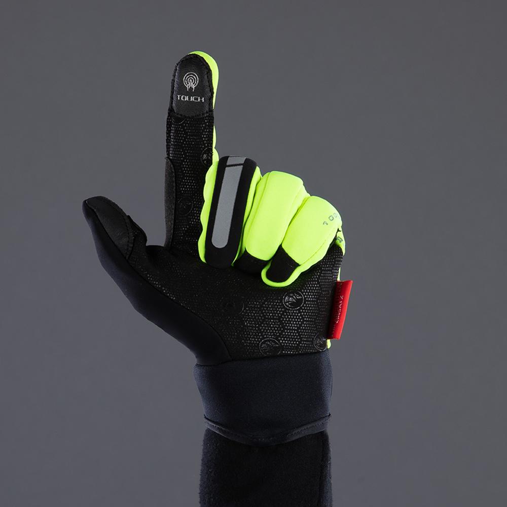 CHIBA Competition Plus - Radhandschuhe neongelb, Größe 8,5, winddicht & atmungsaktiv
