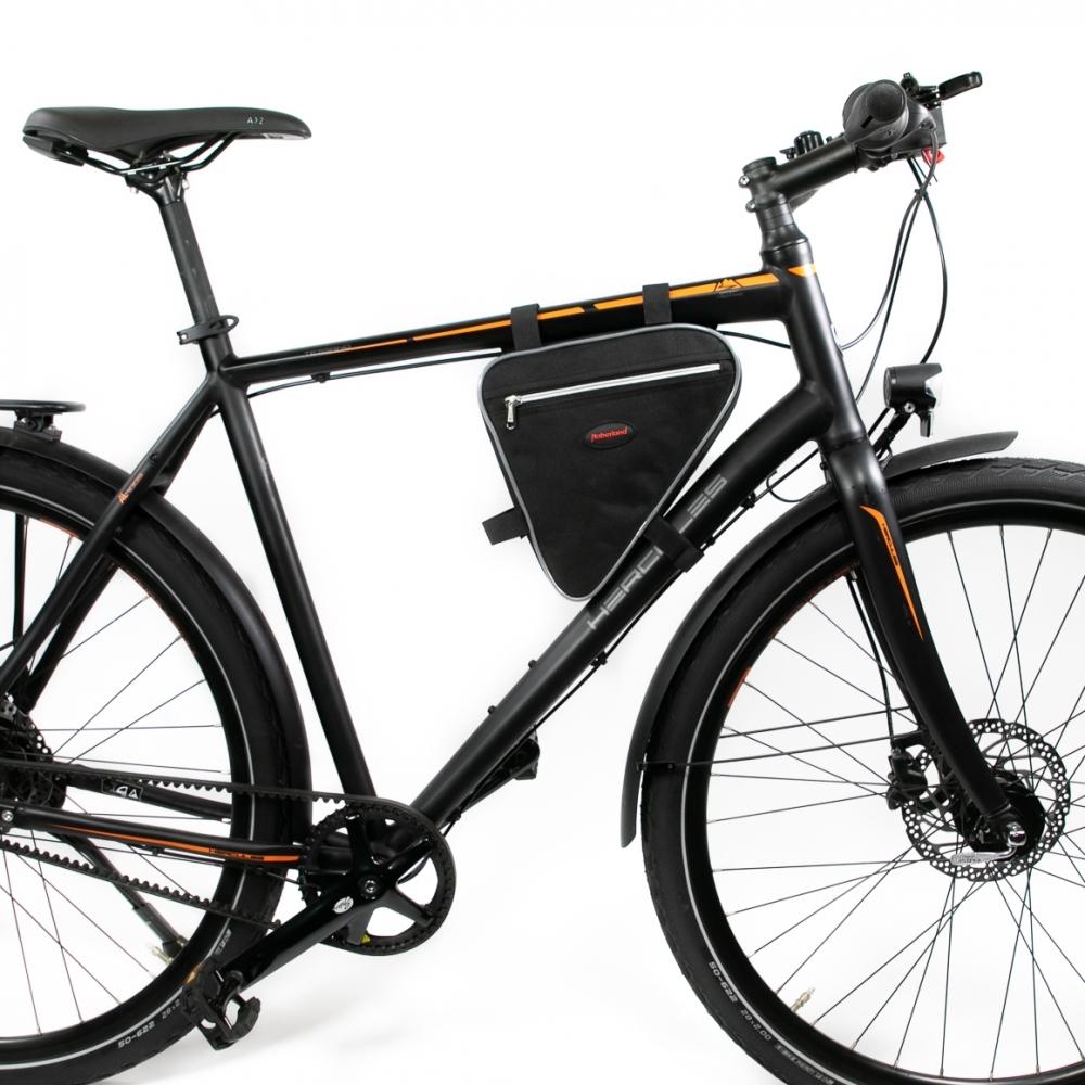 Haberland Rahmentasche 2l schwarz - kompakte Fahrradtasche für den Rahmen