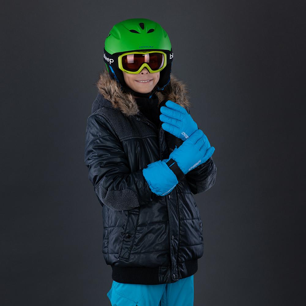 CHIBA Kids Allround Finger - Kinder Winter-Radhandschuhe, wasserdicht, Größe 5, aqua