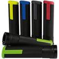 Ergotec Porto MTB-ATB-Fahrradgriffe 133mm, schwarz mit gelben, blauen, roten, grünen Akzenten, aus Kraton/Alu.