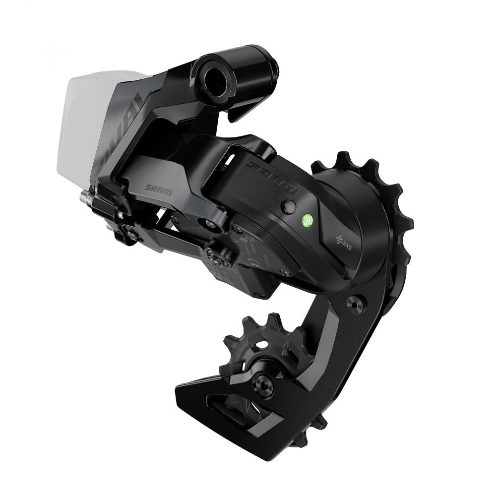 SRAM Rival AXS E1 12-fach Schaltwerk schwarz, präzises kabelloses Schalten mit max. 36 Zähnen.