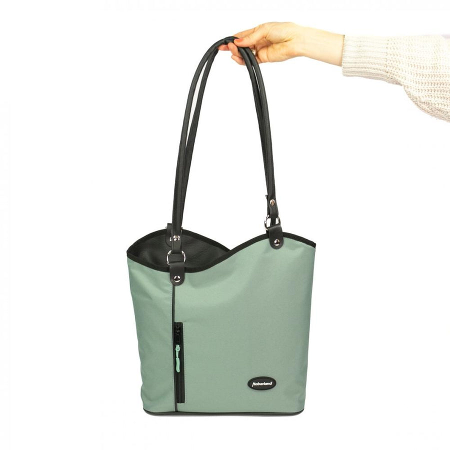 Haberland Lenkertasche Melanie salbei/schwarz - flexible Rucksack-Lenkertasche für Alltag & Tour