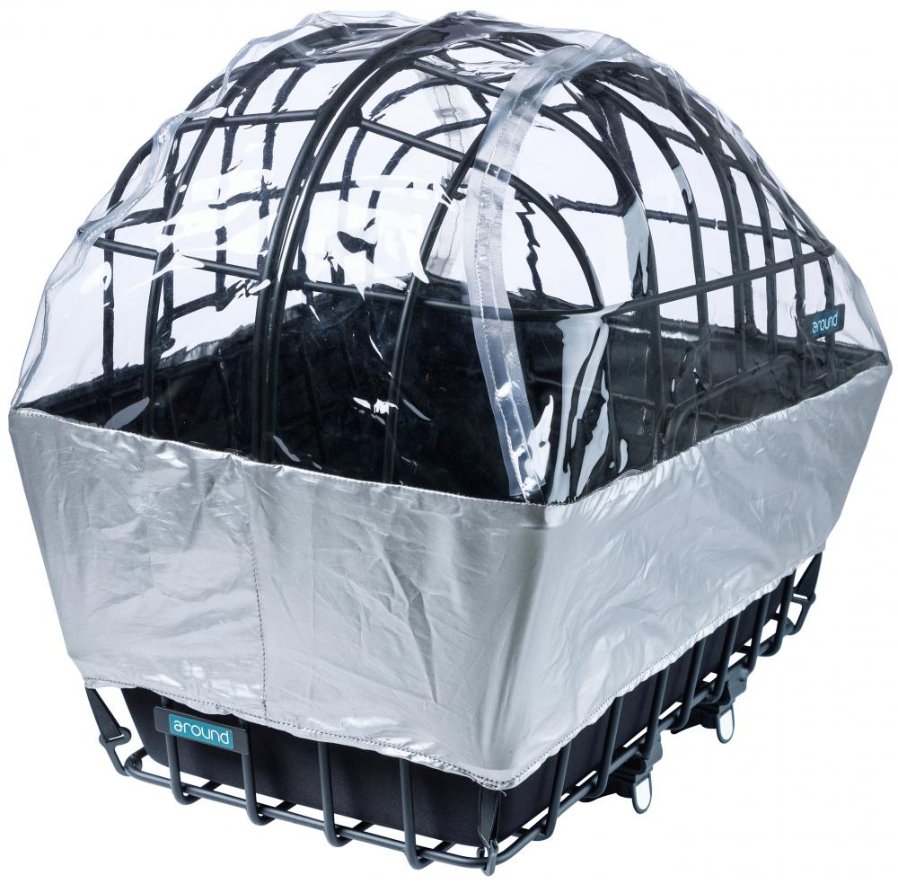 Pieper Luna Regenhaube für Vorderrad-Tierkorb silber/transparent