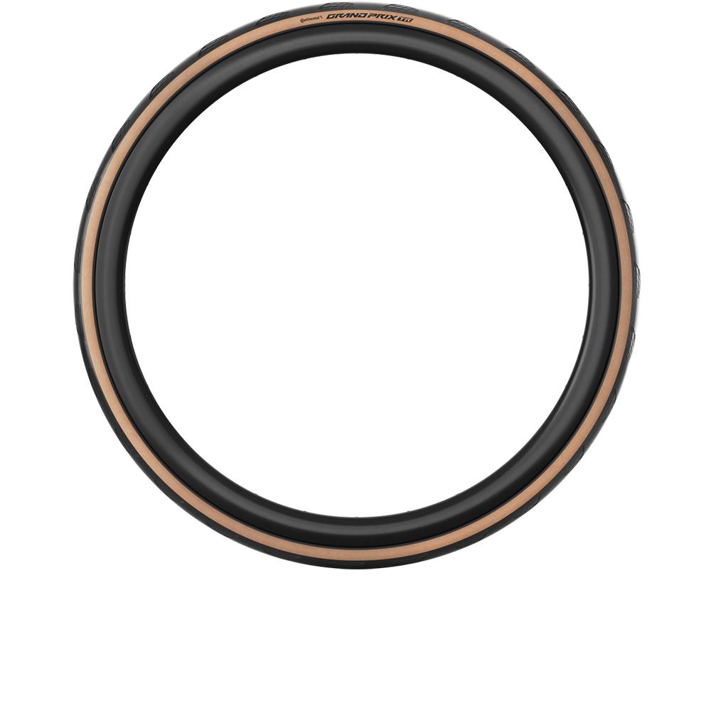 Continental Grand Prix TR Rennradreifen 28-622 (700x28C) Tubeless Ready mit Pannenschutz und brauner Seitenwand.