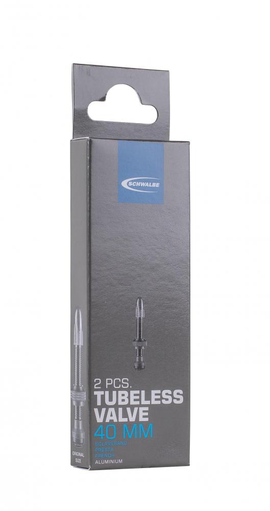 Schwalbe Tubeless Ventile 40mm Aluminium Paar Schwarz - für schlauchloses Setup