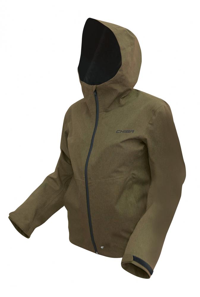 CHIBA Rainjacket Herren - wasserdicht, winddicht, atmungsaktiv, olive, Gr. L