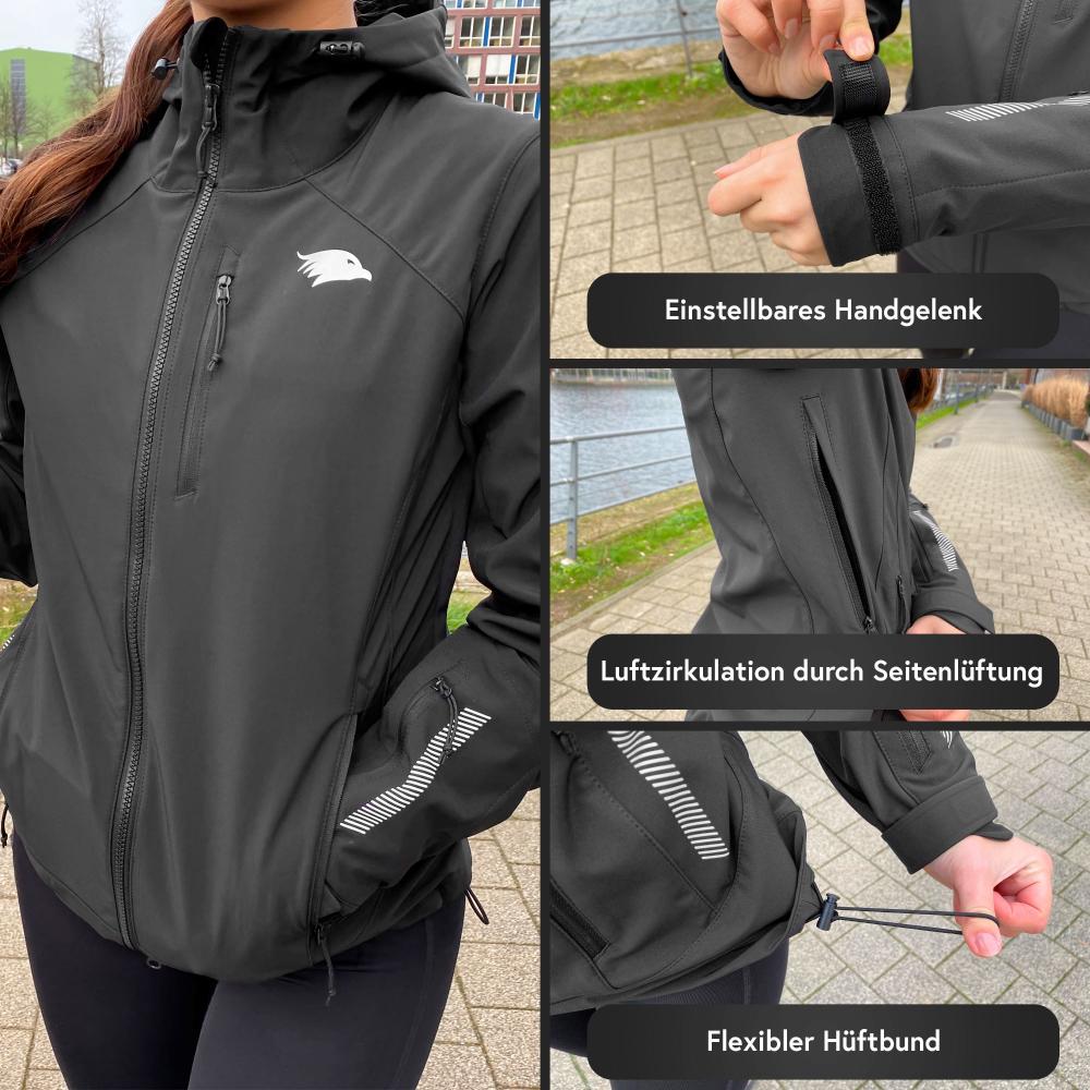 Valkental Damenjacke Softshell L schwarz