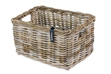Basil Dax L Vorderradkorb - grau, Rattan, 35 x 47 x 27 cm, ohne Deckel, handgeflochten, Traglast max. 5 kg