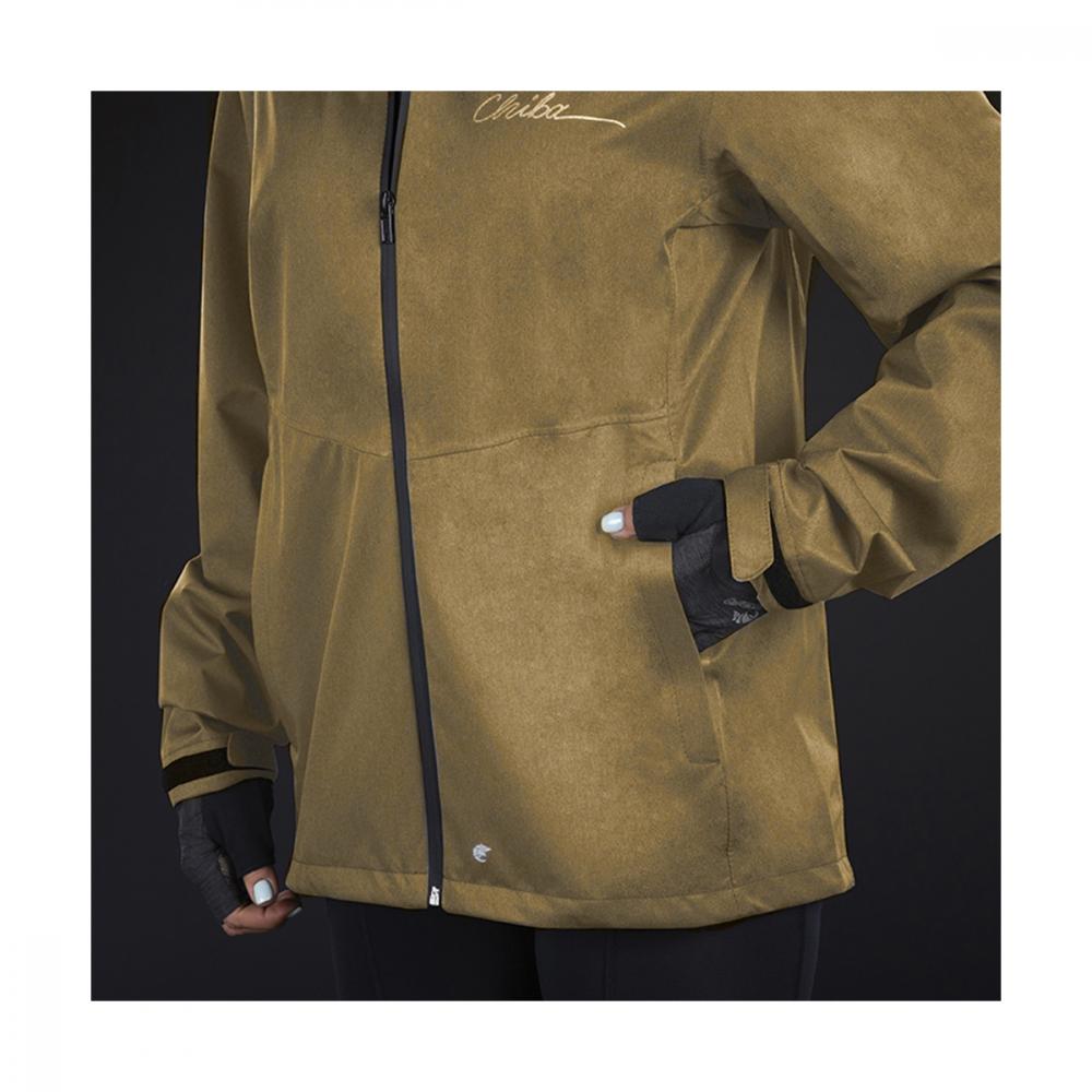 CHIBA Rainjacket Damen - wasserdicht, winddicht, atmungsaktiv, Größe L, olive
