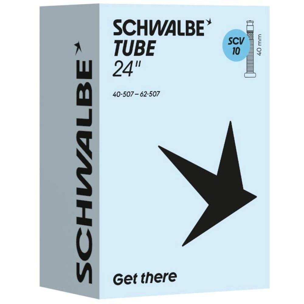 Schwalbe Fahrradschlauch SCV10 für 24 Zoll Räder, Größe 40-507 bis 62-507, mit 40mm Ventil.