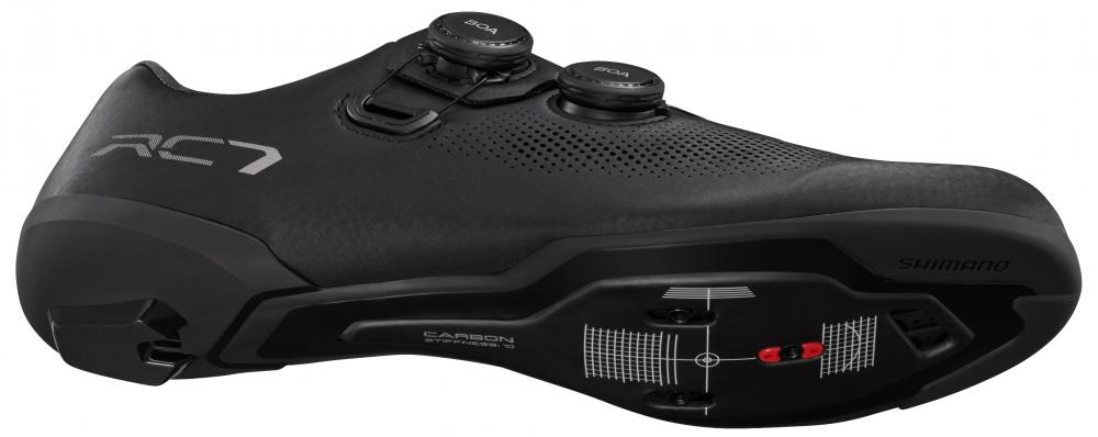 SHIMANO Fahrradschuhe RC703 Rennradschuhe SPD-SL Herren/Damen Größe 45 breit, Schwarz
