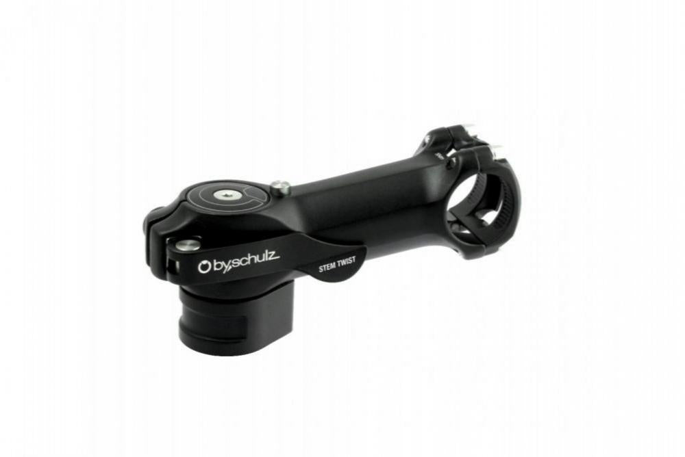 by,schulz Vorbau Twist SDS 105mm 31,8mm schwarz, platzsparender Drehvorbau für Fahrräder.