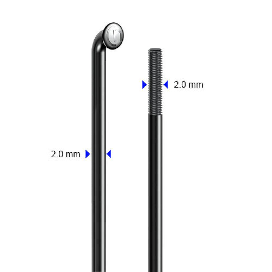 cnSpoke Speiche STD14C 264mm Ø2,0mm 95° schwarz 100 Stück Edelstahl ohne Nippel
