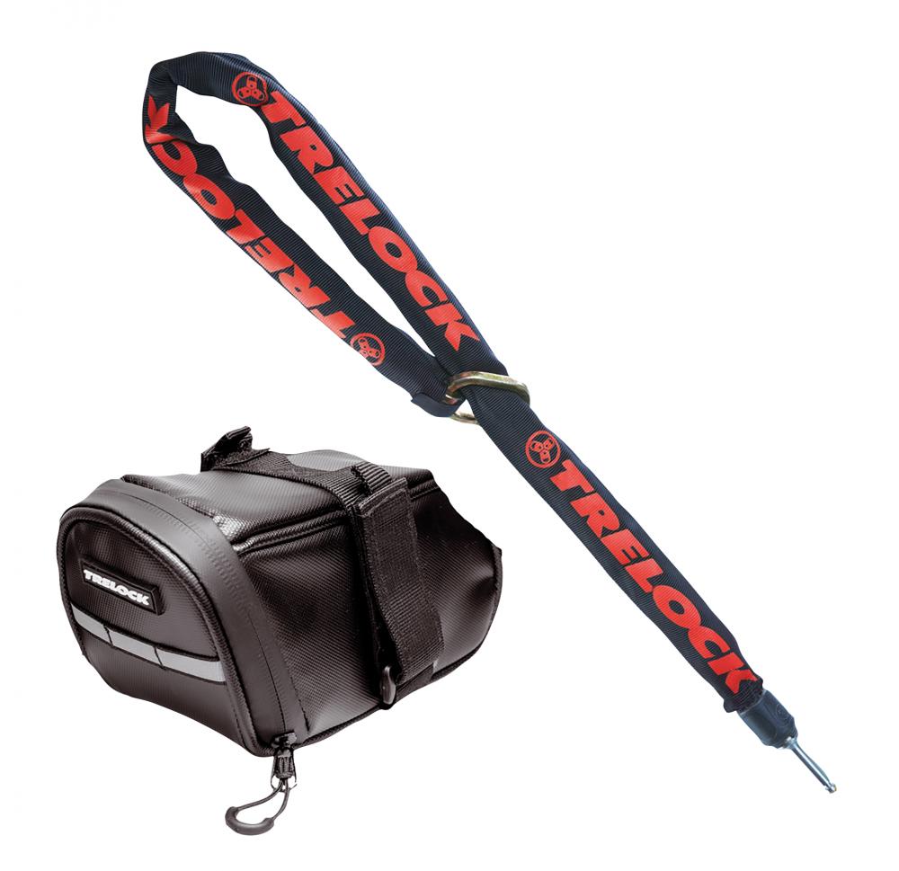 TRELOCK Fahrradschloss Kit ZR 355 150 mit Satteltasche für flexible Diebstahlsicherung