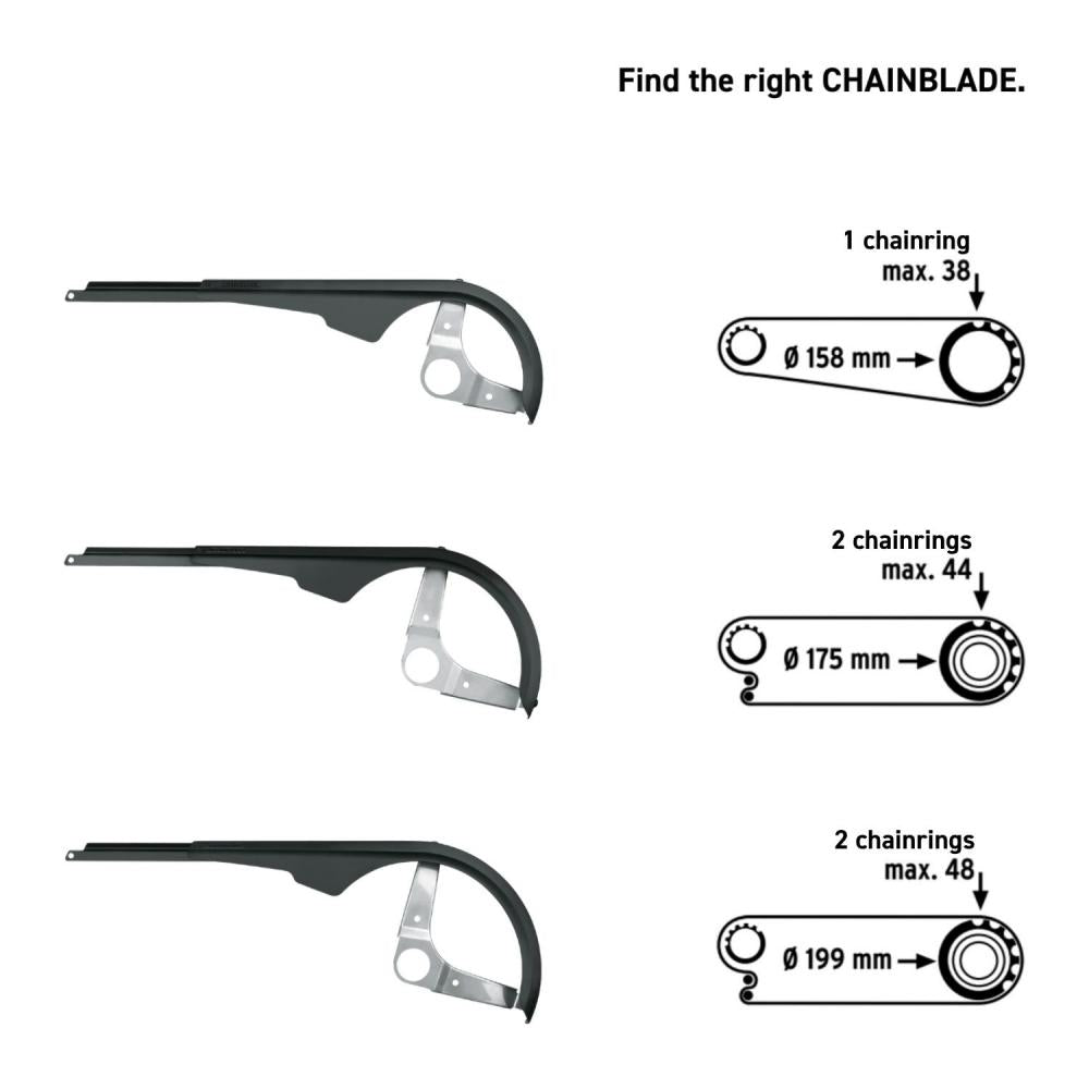 SKS CHAINBLADE Kettenschutz 158 mm - 38 Zähne, schwarz