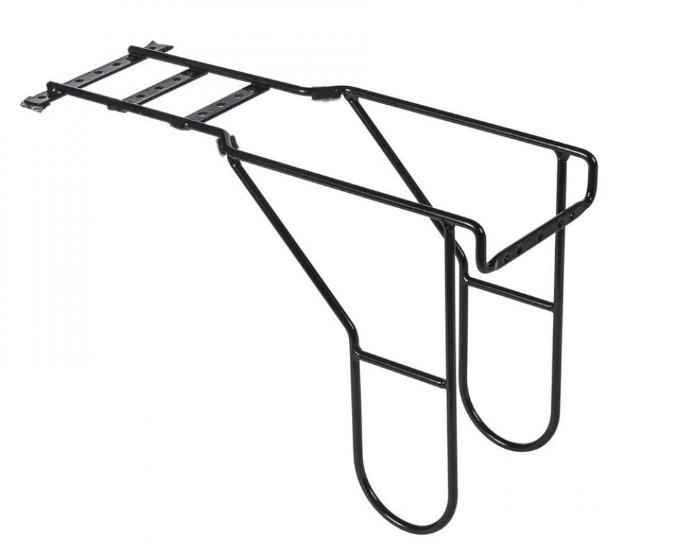 Basil Carrier Extender Gepäckträger-Verlängerung, Stahl matt schwarz, mit Rücklichthalterung.