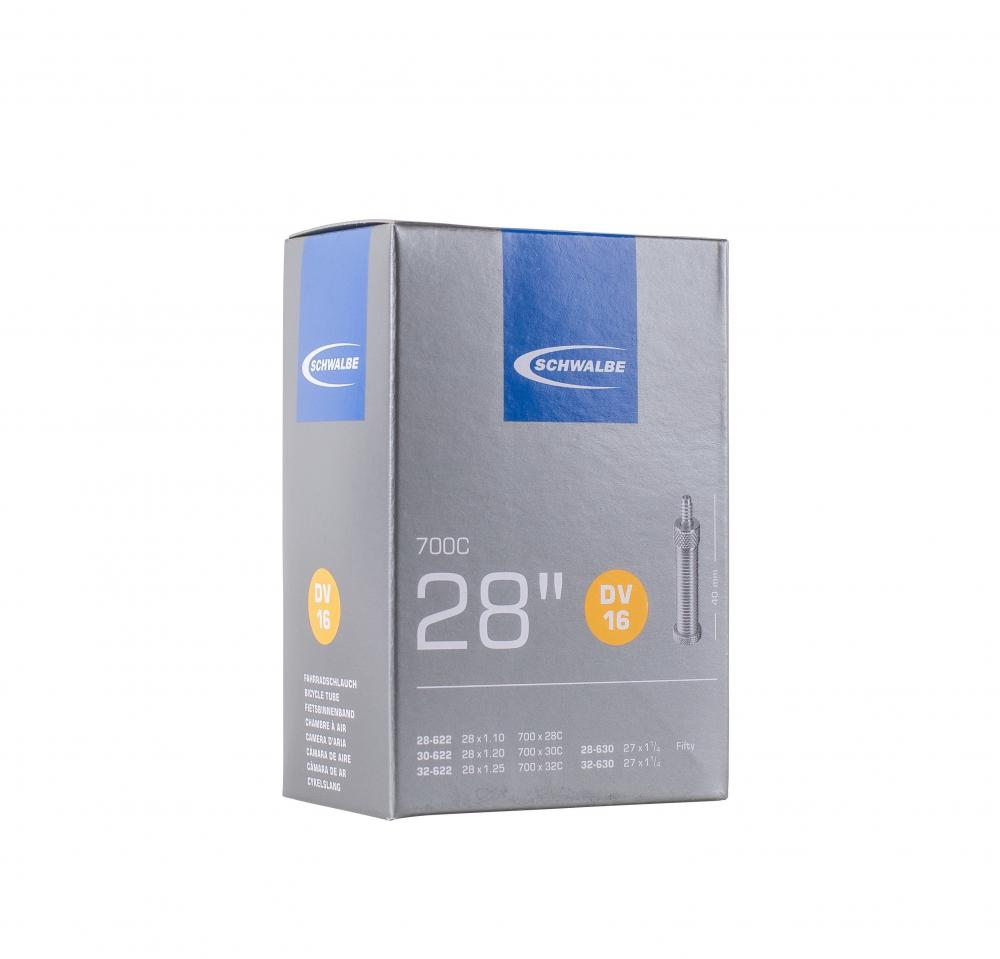 Schwalbe Fahrradschlauch DV16 28 Zoll (700C) für 28-32/622-630 mit Dunlopventil 40mm.