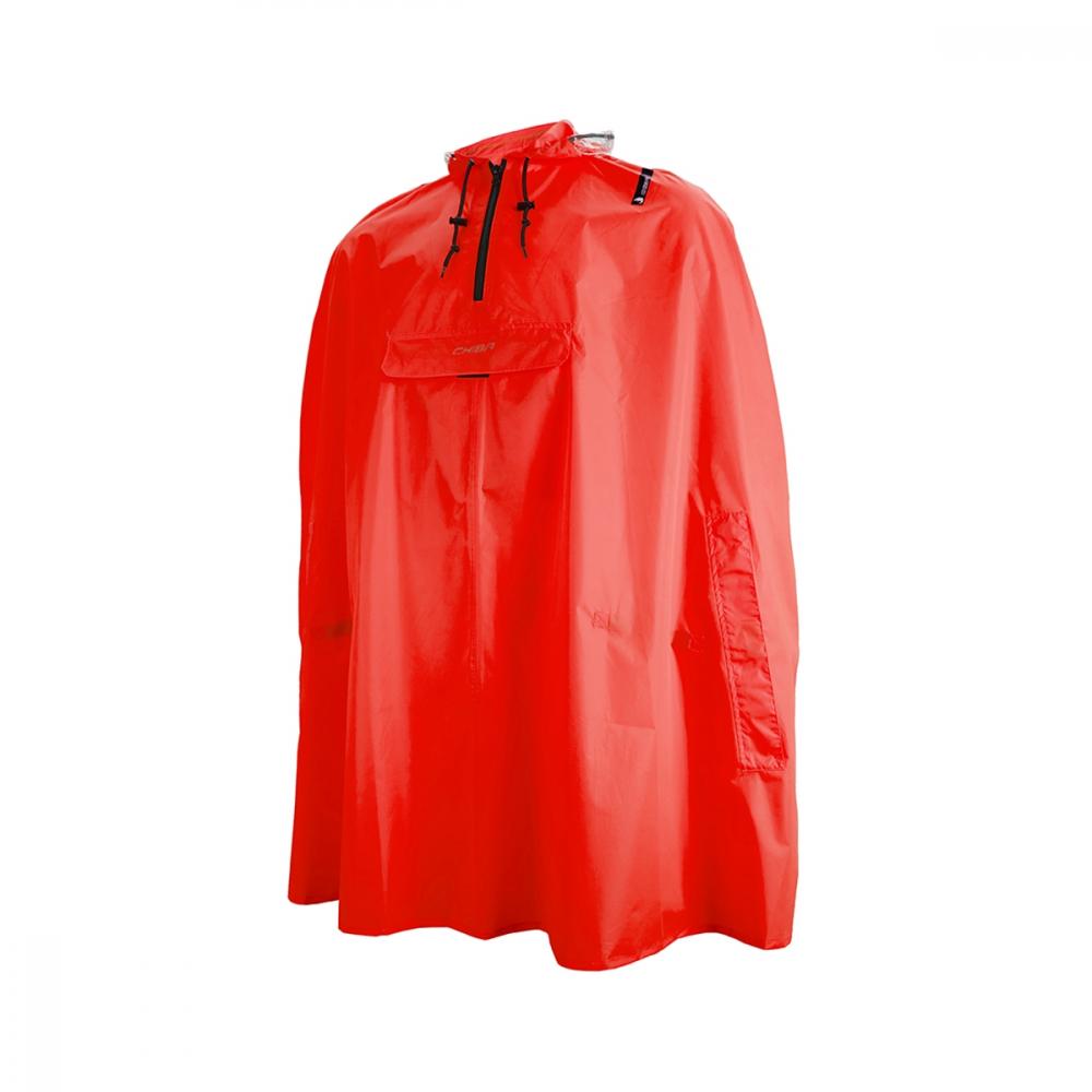 CHIBA Regenponcho - wasserdicht, reflektierend, kompakt, XS/S, rot