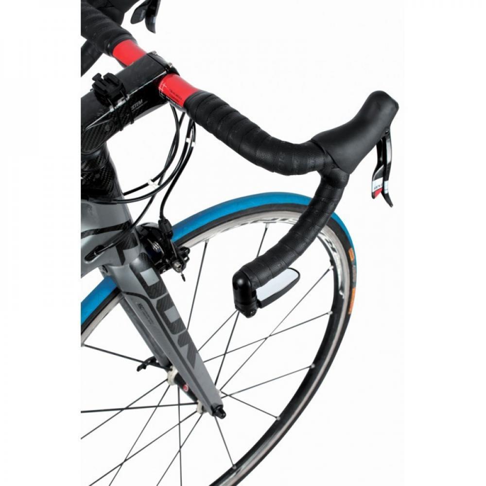 Zéfal Spin 15 Fahrradspiegel am Rennrad-Lenkerende montiert, einklappbar und 360 Grad drehbar.