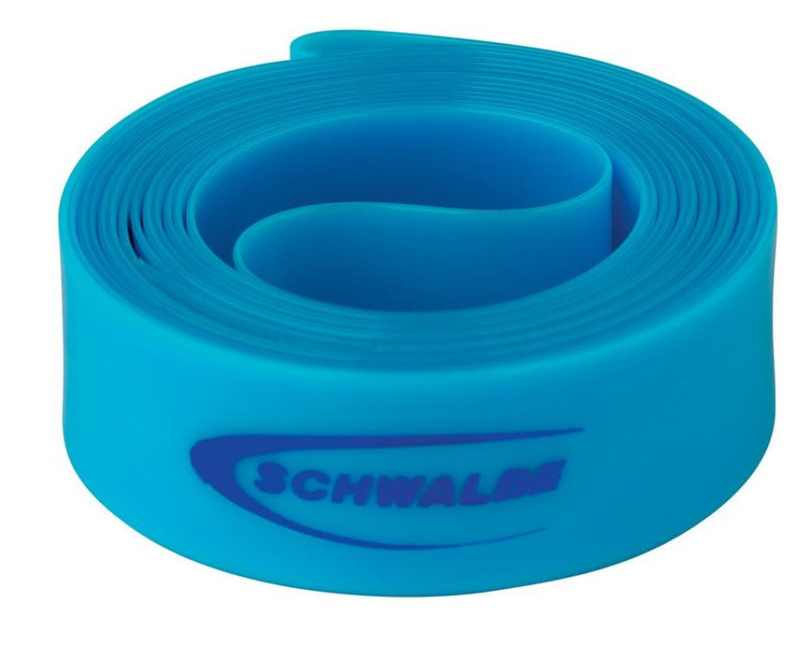Blaues Schwalbe PU Super HP Felgenband 22-584, hochdruckstabil für zuverlässigen Pannenschutz am Fahrrad.