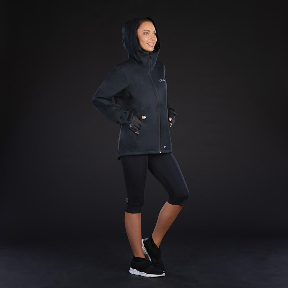 CHIBA Rainjacket Damen Fahrrad-Regenjacke - Schwarz, Größe XL