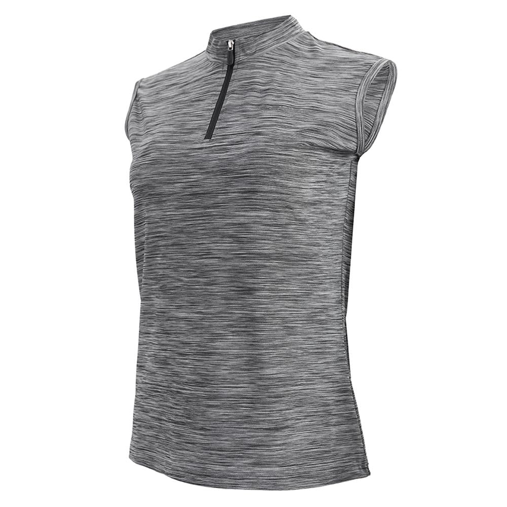 CHIBA Lady Melange Shirt Sleeveless - ärmelloses Radtrikot, hellgrau, Größe M