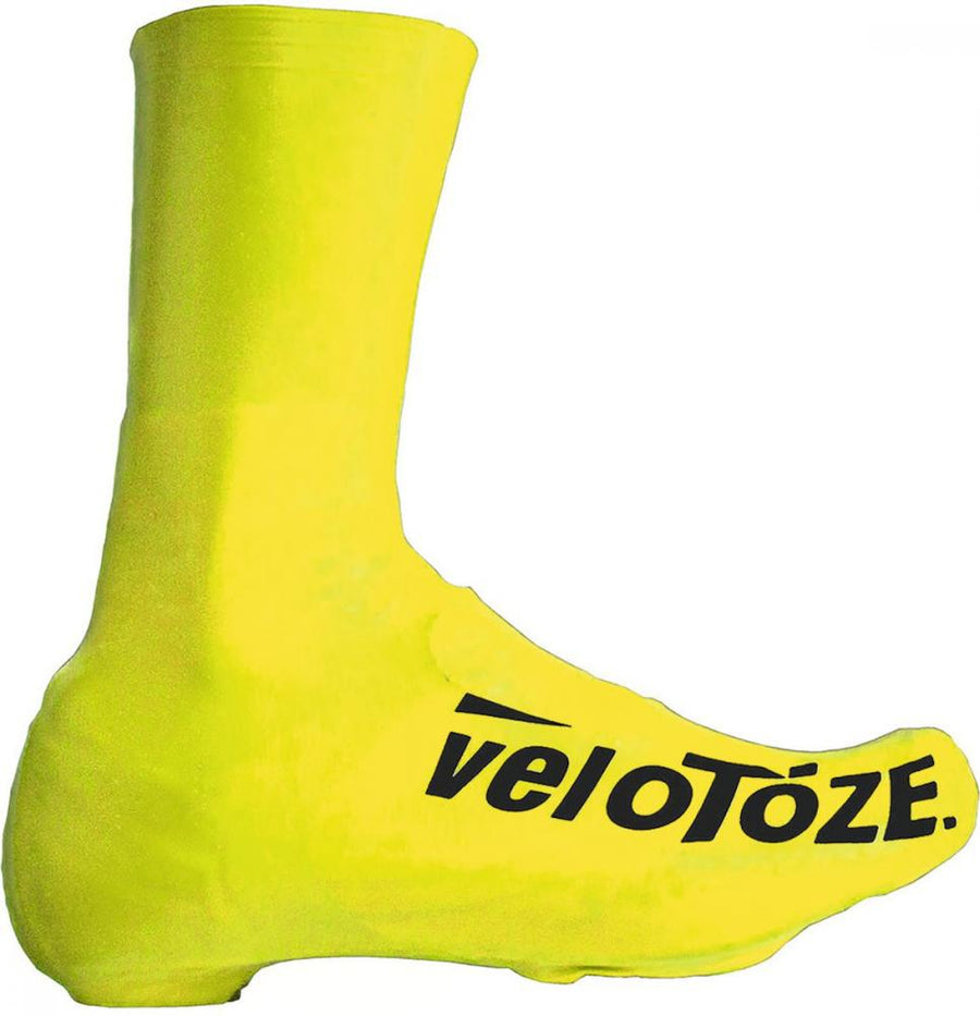 VeloToze Road 2.0 Überschuhe Lang Gelb S (37-40) Wasserdicht, winddicht, aerodynamisch, verstärkte Sohle, ideal für 5-19 °C