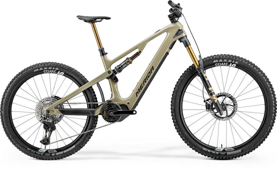 MERIDA eONE-SIXTY LIMITED E-Mountainbike Fully - Größe S - Shimano EP801 - 600 Wattstunden - Carbonrahmen - oak bark golden black