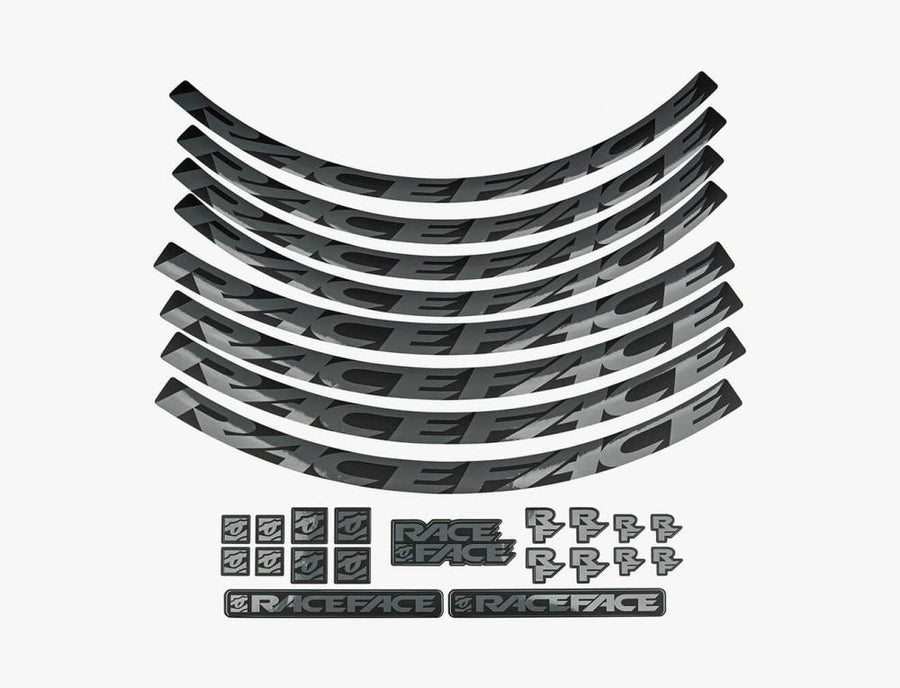 Race Face Laufrad Decal Set, medium, grey - stylische Felgenaufkleber für dein Bike