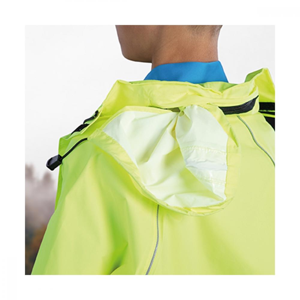 Chiba Regenjacke Rain Kids neongelb Größe L - wasserdichte Kinder-Fahrradjacke mit reflektierenden Elementen, winddicht und atmungsaktiv, leicht, kompakt verstaubar und gut sichtbar im Straßenverkehr