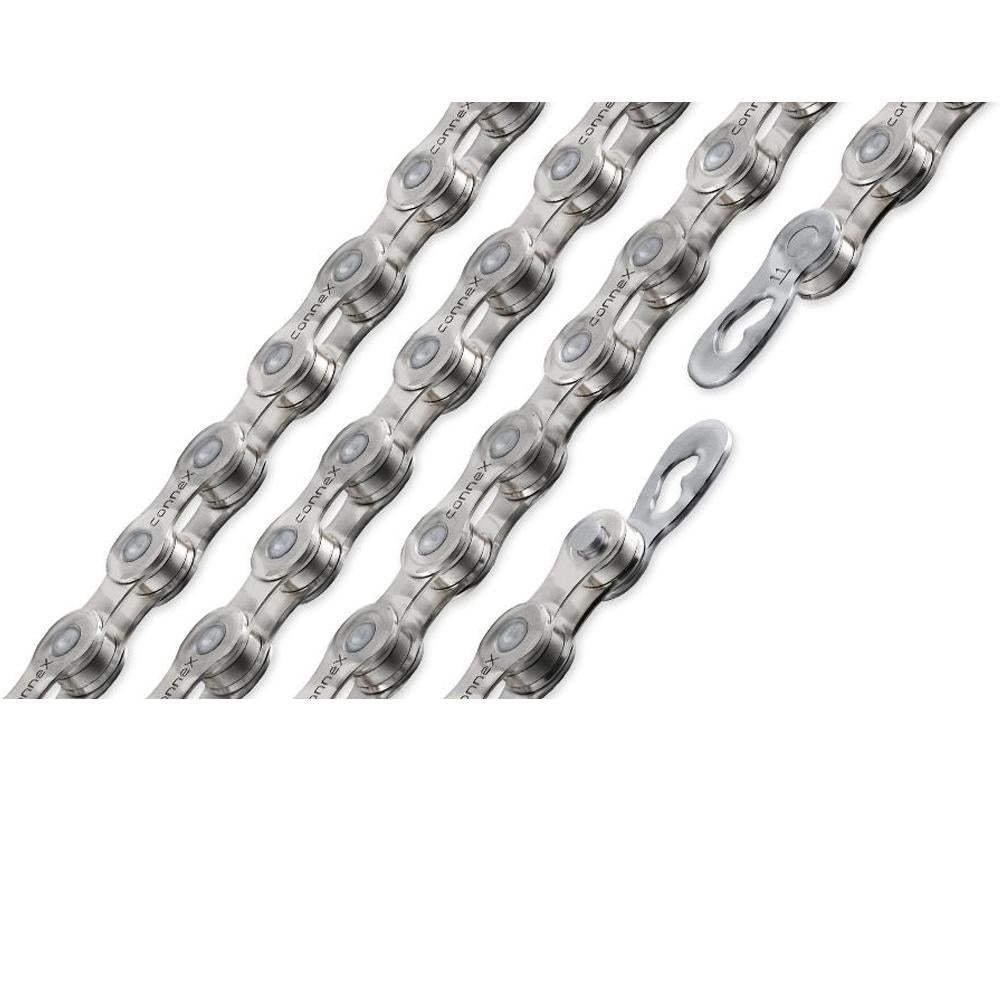 Connex 11sW 11-fach Fahrradkette in Silber mit Kettenschloss, gewachst.