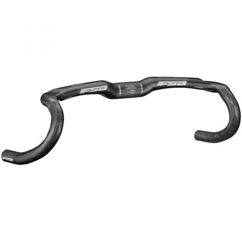 FSA Lenker AGX K-Wing 31,8 x 460 mm Schwarz - ergonomischer Carbon-Lenker für Gravel & Adventure