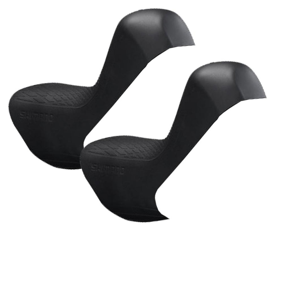 Shimano Griffgummi Paar ST-R7020 R7025 Ersatzhauben für STI-Hebel in Schwarz mit strukturierter Grifffläche.