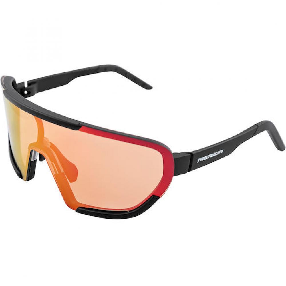 Merida Sonnenbrille PRO RACE Onesize Schwarz/Weiß - photochromische Performance-Sportbrille