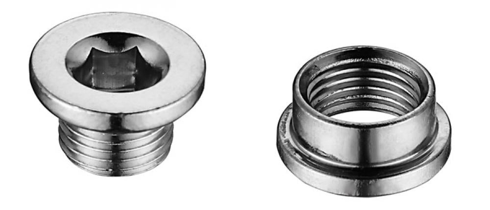 Marwi Schaltauge GH-139 Schraubenset M8x0,75: Silberne Aluminiumschraube und Gewindeeinsatz.
