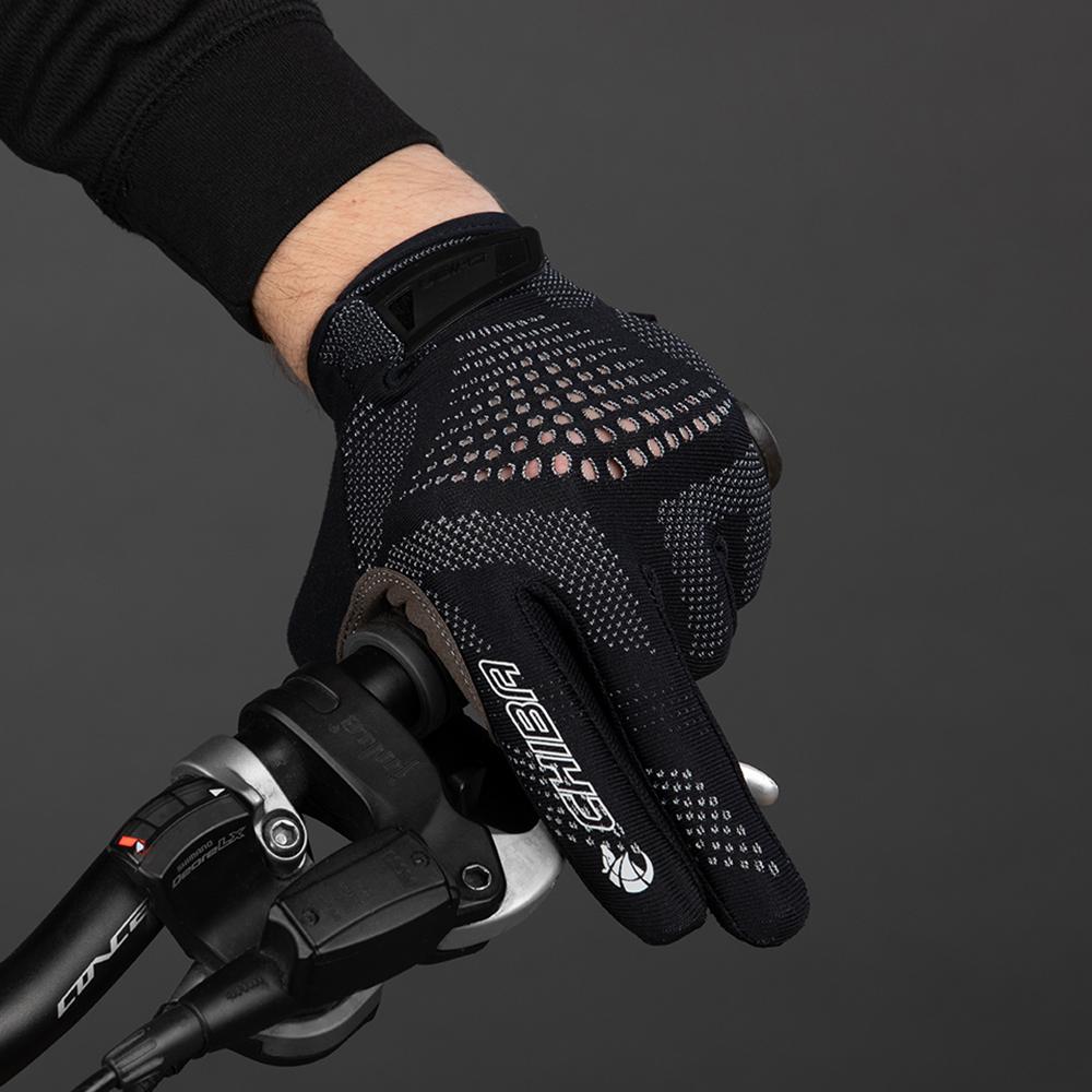 CHIBA Gel Performer - Radhandschuhe schwarz/schwarz XL mit Gelpolsterung und Touchfunktion