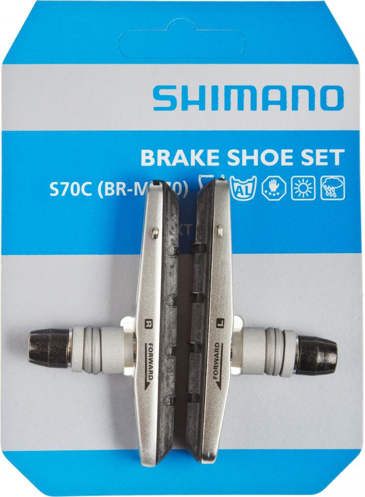 Shimano S70C BR-M770 Cartridge V-Brake Bremsschuhe für Alufelgen, 1 Paar, in blauer Verpackung.