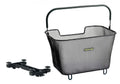 Schwarzer Racktime Bask-it 2.0 Fahrradkorb mit Griff und Befestigungsadapter, 23 Liter Volumen.