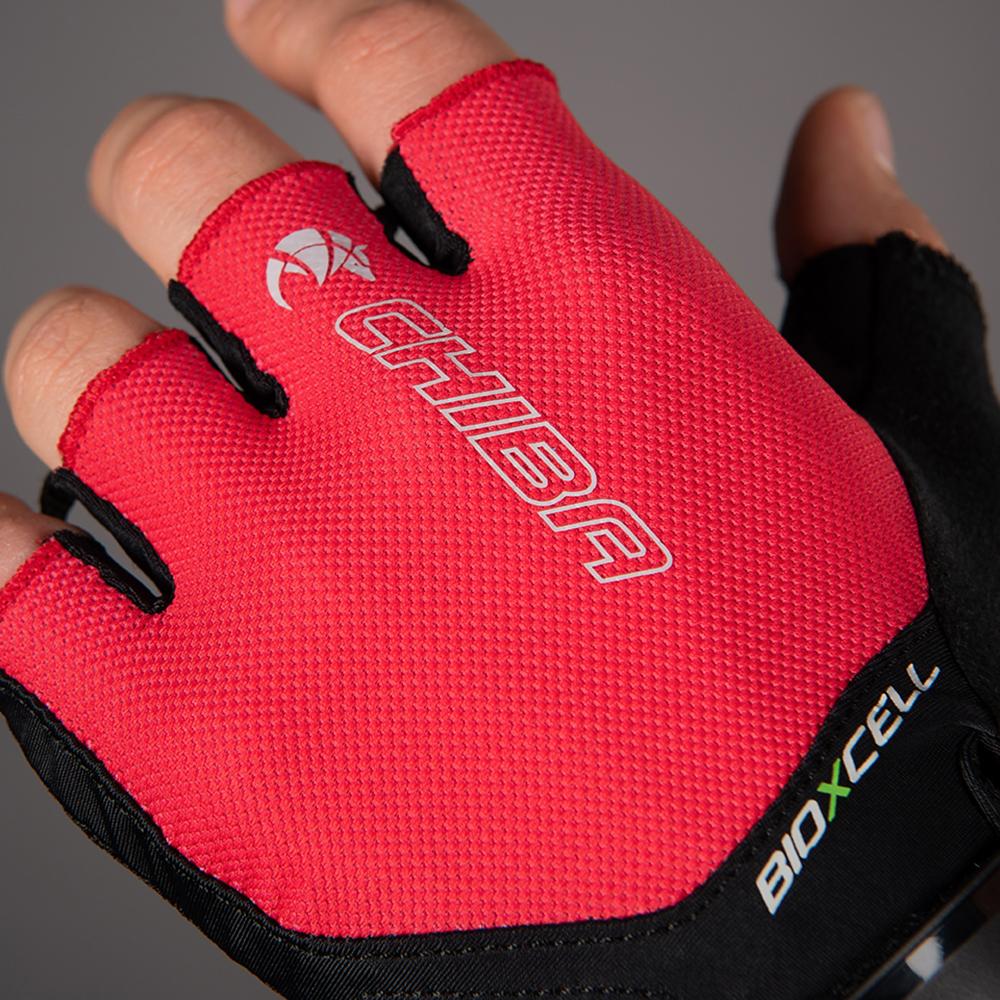 CHIBA BioXCell Air - Radhandschuhe kurz, rot, L, atmungsaktiv mit Gelpolster